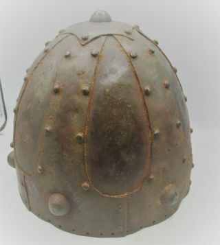Scarce Ancient Near Eastern Bronze War Helmet Museum Quality
