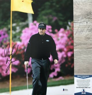 Lefty Phil Mickelson Masters Autographed Signed Pga 11x14 Photo 2 Beckett Bas