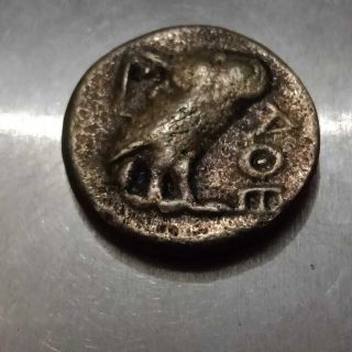 Unresearched Ancient Greek Ar Silver Attica Owl Coin Weighing 16.  2grams.