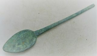 European Finds Ancient Roman Bronze Spoon Or Medical Tool Ca 200 - 300ad
