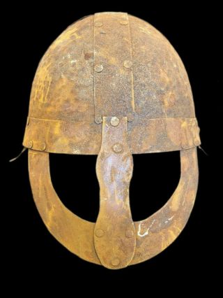 Rare Ancient Greek Iron Military Helmet Circa 690 - 1000 Bc