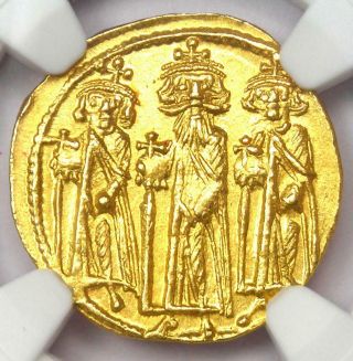 Byzantine Heraclonas Heraclius Av Solidus Gold Coin 632 - 641 Ad - Ngc Ms (unc)