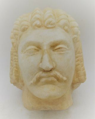 Circa 200 - 300ad Ancient Roman Marble Statue Fragment Head Of Senatorial Figure