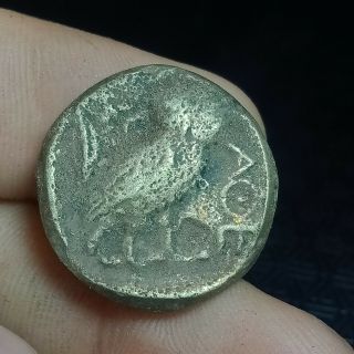 Unresearched Ancient Greek Ar Silver Attica Owl Coin 13.  4g