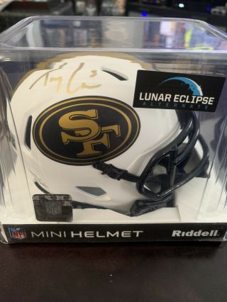 Trey Lance Autographed Lunar Eclipse Mini Helmet San Francisco 49ers Beckett