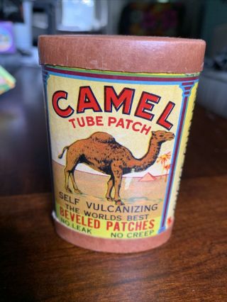 Vintage Camel Vulcanizing Patches Tire Tube Repair Kit Empty Box