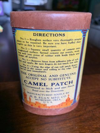 Vintage Camel Vulcanizing Patches Tire Tube Repair Kit EMPTY Box 2