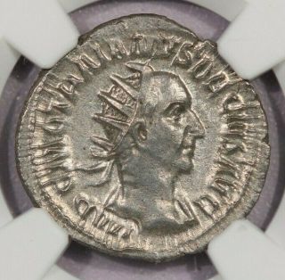 249 - 251 Ad Roman Empire Trajan Decius Ar Double - Denarius Ngc Au B - 9