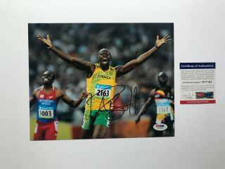 Usain Bolt Rare Signed Autographed Olympic 8x10 Photo Psa/dna Cert