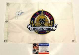Jack Nicklaus Signed 1997 Us Open Congressional Flag Psa/dna Authentic