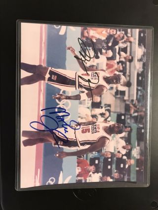 Michael Jordan And Magic Johnson Autographed Photo