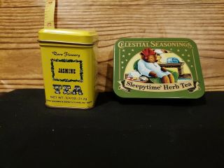 2 Mini Tea Tins Celestial Seasonings Sleepytime And Jasmine