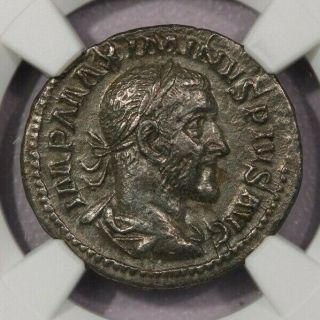 235 - 238 Ad Roman Empire Ar Denarius Maximus I Ngc Xf B - 10