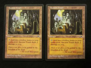 Mtg Tempest Ancient Tomb X2 Magic The Gathering Lp See Pictures Auc