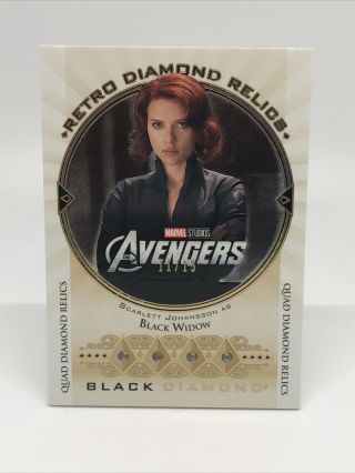 2021 Ud Marvel Black Diamond Scarlett Johansson Black Widow Quad Diamond /15 Kb