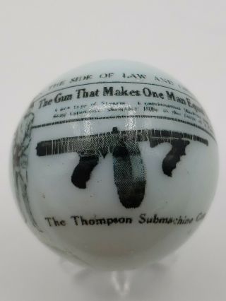 The Thompson Submachine Gun Firearm Logo White Shooter Marble Collectible