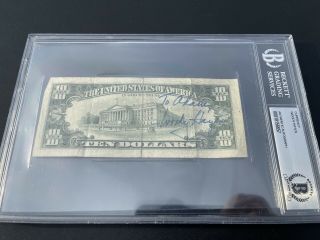 Woody Hayes Signed $10 Bill Ohio State Football Coach Autograph Beckett