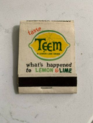 Teem Lemon Lime Drink Matchbook From Pepisco