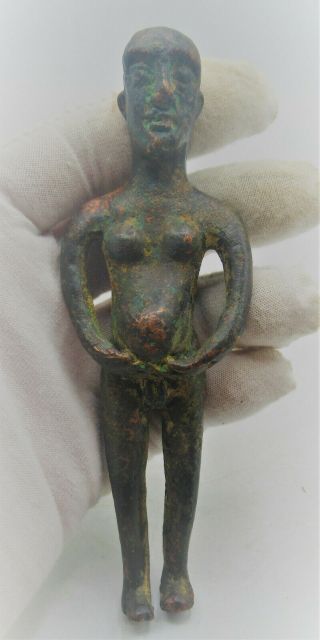 Museum Quality Ancient Near Eastern Bronze Worshipper Statuette 2000bce