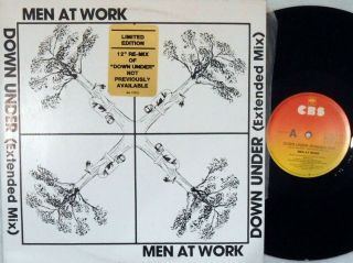Men At Work Rare Oz Only Ps 12” Down Under (extended Remix) Nm ’86 Cbs Ba12229