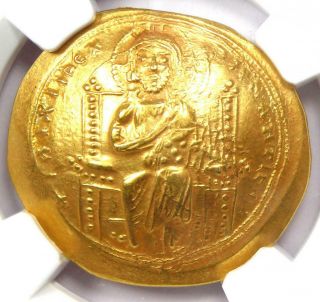 Constantine X AV Gold Histamenon Nomisma Christ Coin (1059 - 67 AD) - NGC MS (UNC) 5