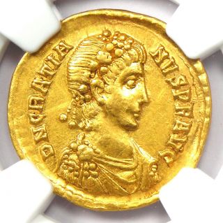 Ancient Roman Gratian Av Solidus Gold Coin 367 - 383 Ad - Certified Ngc Au