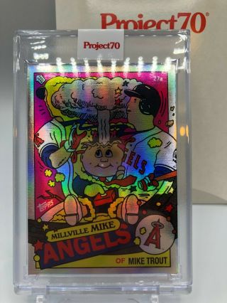 Mike Trout Adam Bomb Rainbow Foil Ermsy Topps Project 70 55/70 Garbage Pail Kids