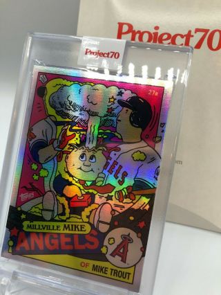 MIKE TROUT Adam Bomb Rainbow Foil Ermsy Topps Project 70 55/70 Garbage Pail Kids 2