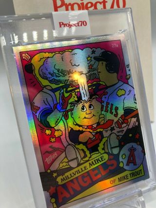 MIKE TROUT Adam Bomb Rainbow Foil Ermsy Topps Project 70 55/70 Garbage Pail Kids 3
