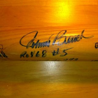 Johnny Bench Mlb Hof Cincinnati Reds Autographed Louisville Slugger Bat W/ Stats