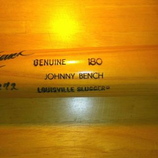 Johnny Bench MLB HOF Cincinnati Reds Autographed Louisville Slugger Bat w/ Stats 2