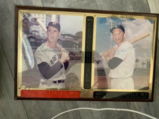 Mickey Mantle / Ted Williams Yankees Red Sox Signed Photo With Plaque.  50 S