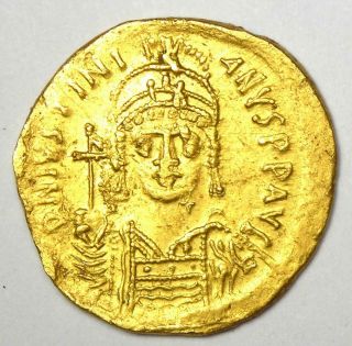 Byzantine Justinian I Av Solidus Gold Cross Coin 527 - 565 Ad - Good Vf / Xf