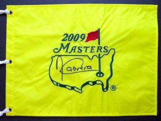 Angel Cabrera Signed 2009 Masters Tournament Pin Flag Bonus Signed Photo