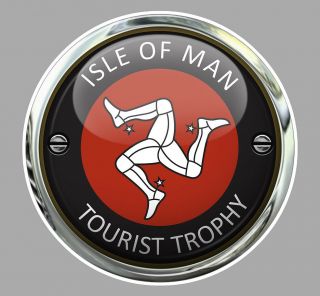 Sticker Tourist Trophy Isle Of Man Ile De Racing Moto Tt Autocollant 9cm Ia087