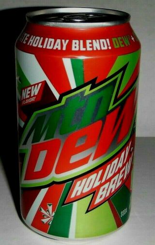 Vintage Mountain Dew Limited Edition Ultimate Holiday Blend Soda Full Can