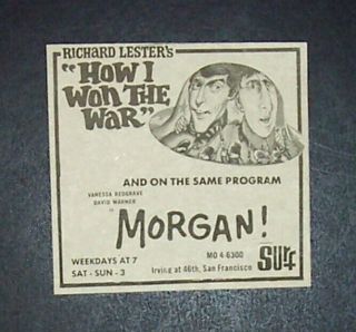 John Lennon How I Won The War 1968 Mini Poster Type L.  A.  Movie Ad (beatles) V1