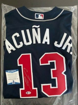 Ronald Acuna Jr.  Signed Nike Atlanta Braves Autograph Jersey Beckett Acuna Auto