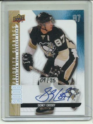 2008 - 09 - Ud Sidney Crosby Canadian Fall Expo Priority Signings Auto 09/25 Nm - Mt