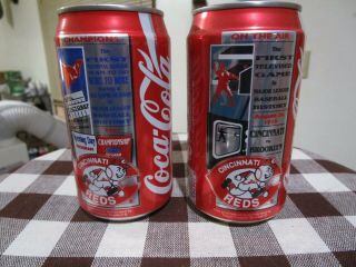 2 Diff.  Coca Cola Cincinnati Reds Baseball 12 Oz Stay Tab Aluminum Soda Pop Cans