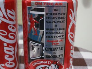 2 Diff.  Coca Cola Cincinnati Reds Baseball 12 Oz Stay Tab Aluminum Soda Pop Cans 2