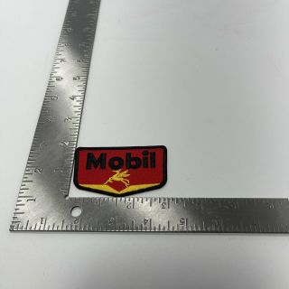 Mobil Oil " Red & Black & Yellow Embroidered 1 - 3/4 X 3 Iron On Patch