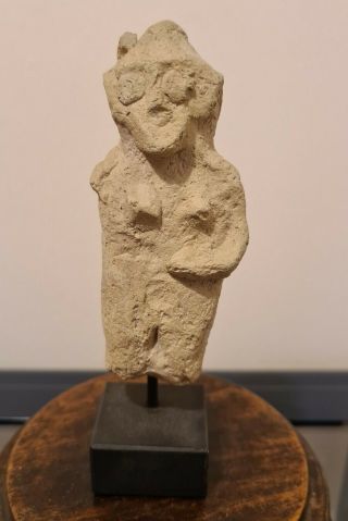 Ancient Syro - Hittite Terracotta Female Fertility Figure - Mounted