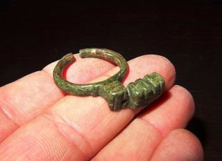 Rare Bague ClÉ Romaine En Bronze - 100/200 Ad - Ancient Roman Bronze Key Ring