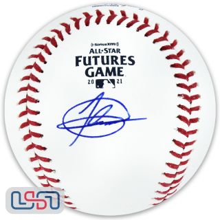 Jasson Dominguez Yankees Autographed Signed 2021 Futures Game Baseball Mlb Auth