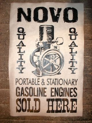 (294) Novelty Poster Novo Stationary Hit & Miss Gas Engines Here 11 " X17 "
