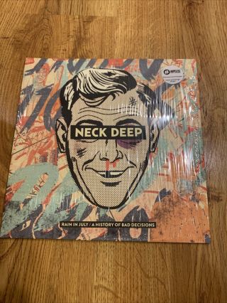 Neck Deep Rain In July/a History Of Bad Decisions Orange/green Vinyl Lp Ex Rare