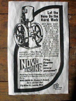 (279l) Vintage Reprint Advert Novo Stationary Gas Engine 1913 Ad Poster 11 " X17 "