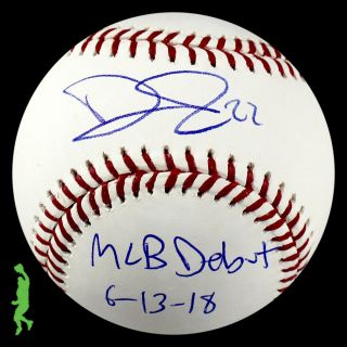 David Fletcher Autographed Mlb Debut W/date Baseball Ball Angels Beckett Bas