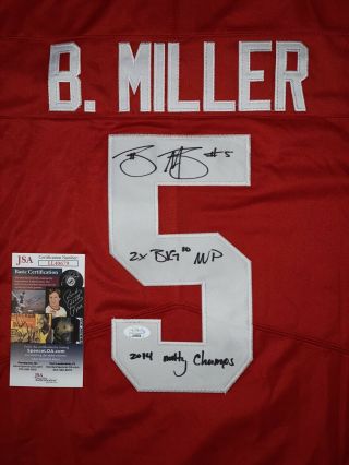 Braxton Miller Signed Ohio State Buckeyes Red Jersey 4x Gold Pants Michigan Suck